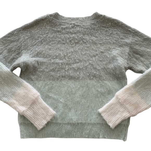 Free People Autumn Sky Olive Ombré Fuzzy Knit Pullover Sweater Medium - Picture 9 of 10